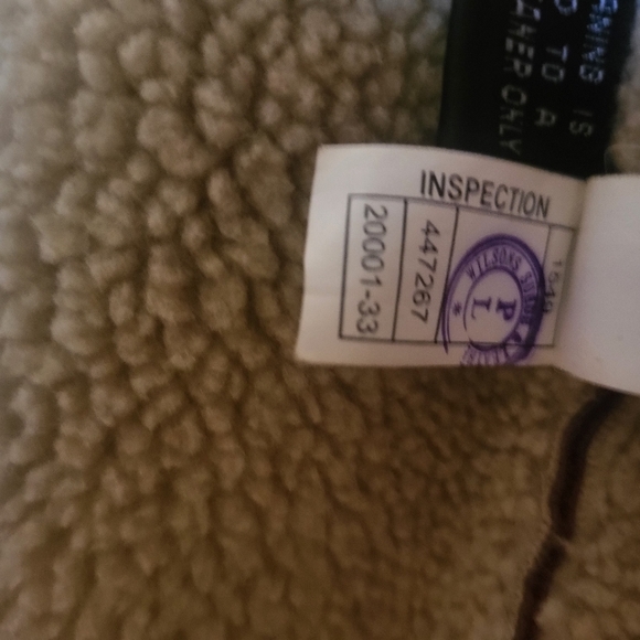 Vintage Brown Wilsion's Leather patchwork trench coat sherpa lined - Picture 14 of 16